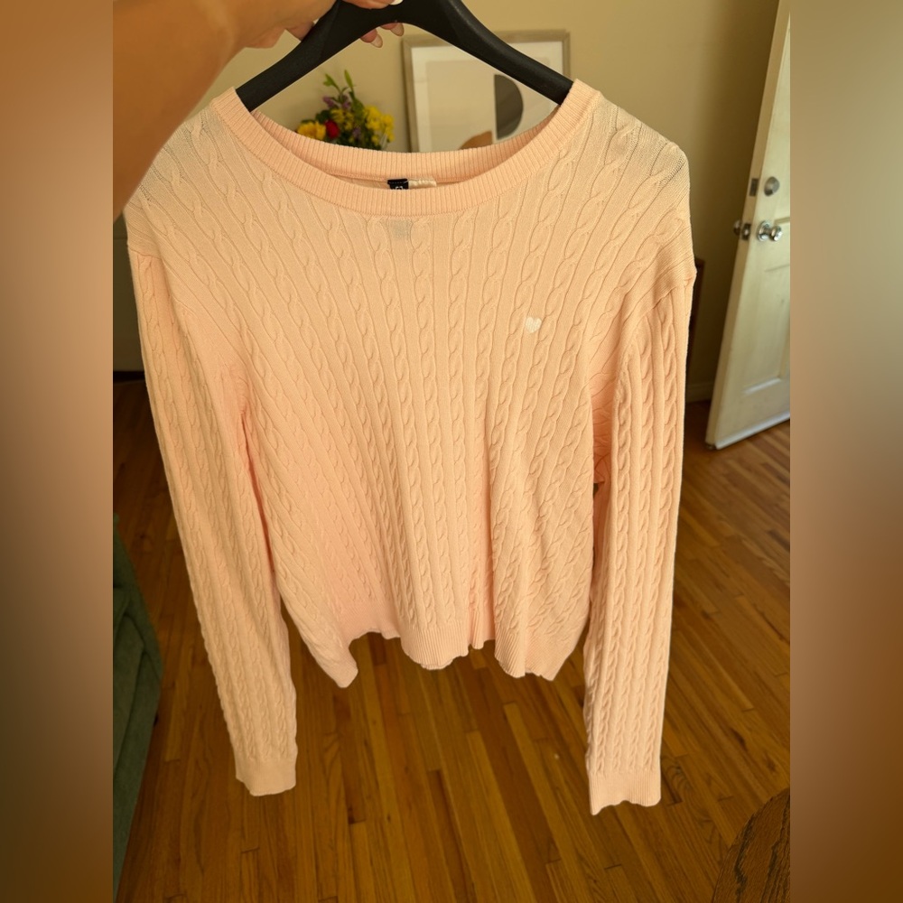 H&M Light Pink Cable Knit Sweater